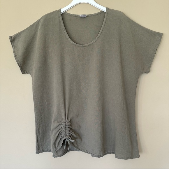 Oh My Gauze! Tops - Oh My Gauze! Taupe Short Sleeve Top